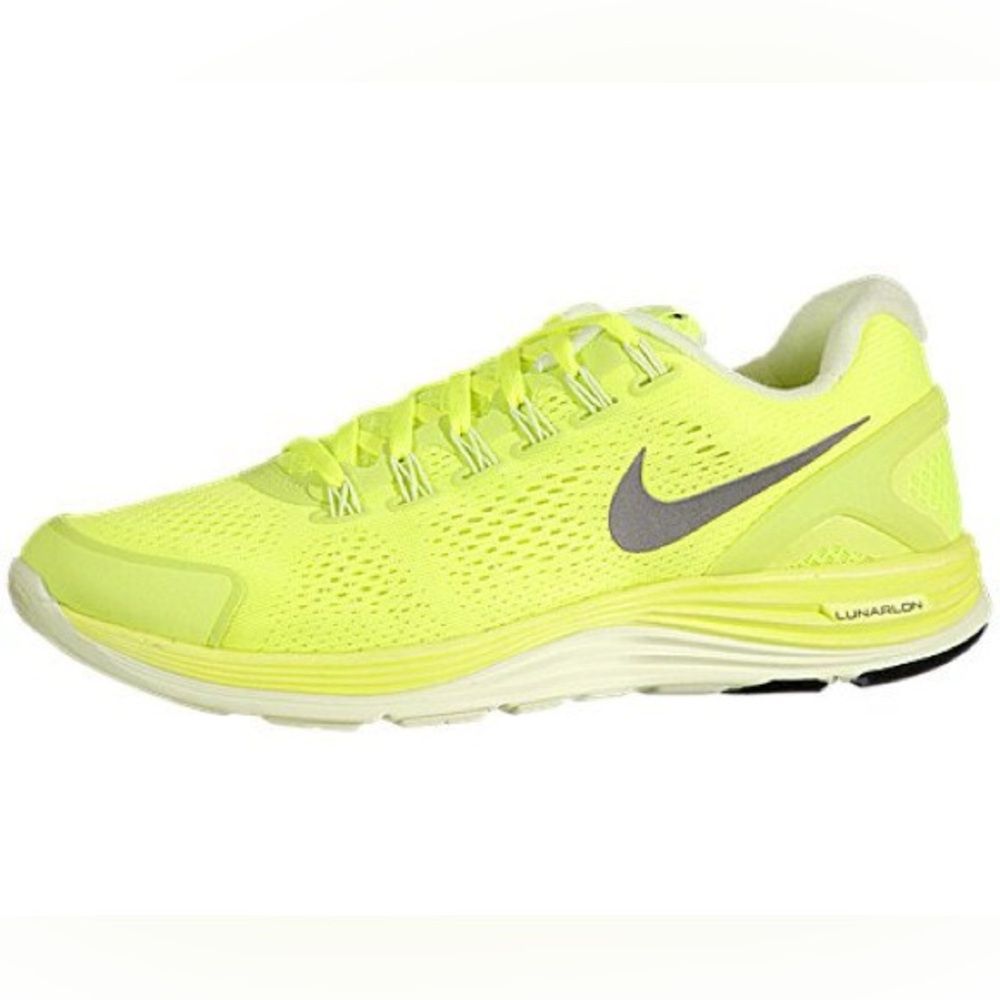 NIKE Lunarglide+ 4 Shield Lime Yellow Men’s Sneakers Sz 13
